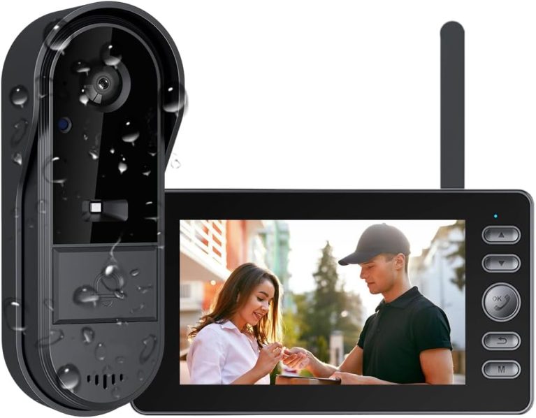TKMARS Sonnette sans Fil avec Caméra Extérieur Étanche et Écran 4,3'' IPS, 1080P, grand angle 170°, sans WiFi ni application